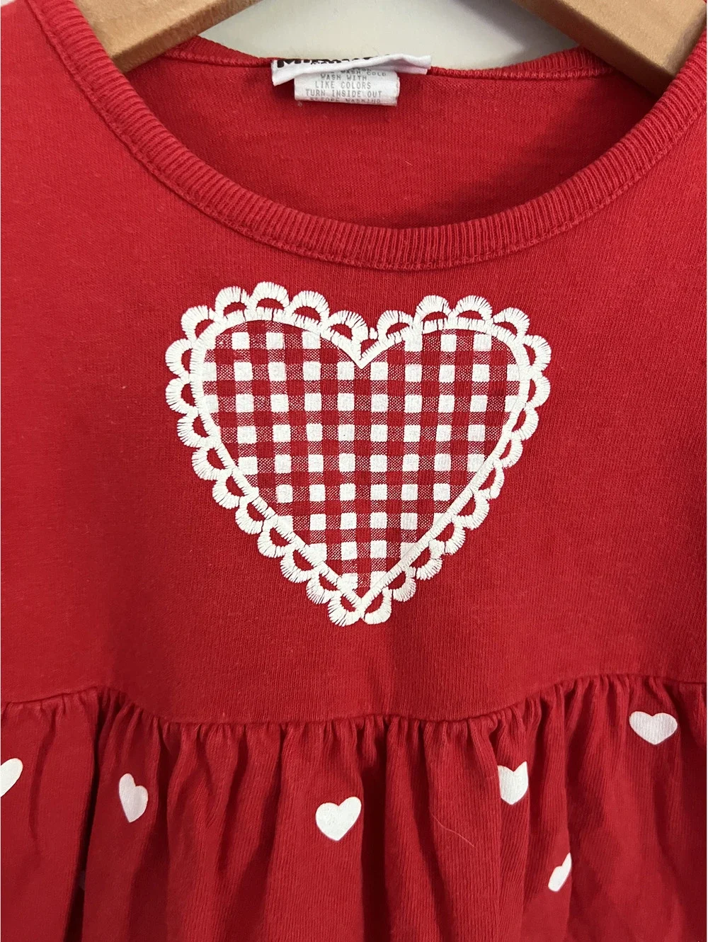 Vintage MiniWaves Heart Printed Dress, Made in USA